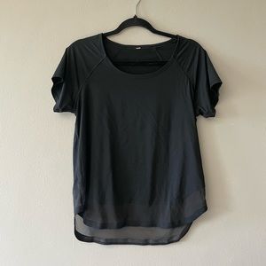 Lululemon Running Black Shirt Moisture Wicking Short Sleeve